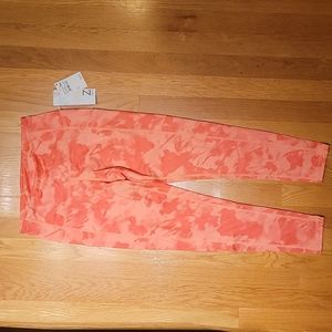 Z by zella active wear pants, S, coral hot blossom blur, side pockets